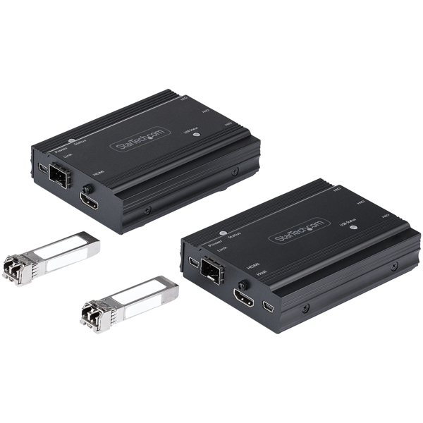 4K HDMI USB LWL Extender - bis zu 300m MultiMode - 2x 10G MMF SFP+ Modul - KVM Extension Kit TX/RX - SV565FXHD4KU
