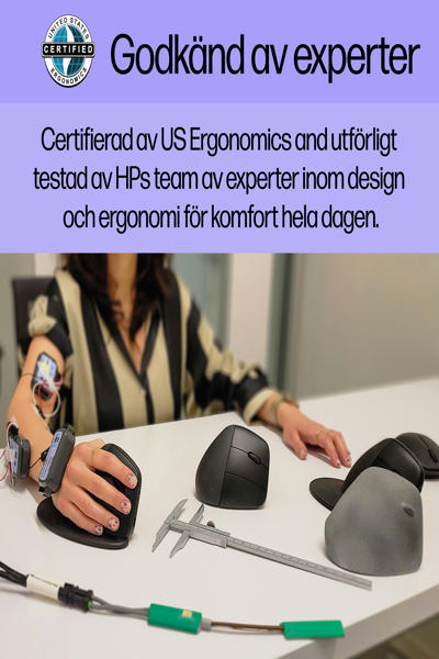 HP 920 Ergonomic Wireless Mouse: Right-hand, Vertical Design, 4000 DPI - 6H1A4AA