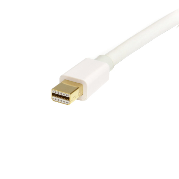 StarTech 3m (10 ft) White Mini DisplayPort to DisplayPort 1.2 Adapter Cable M/M - DisplayPort 4k - 3 m - DisplayPort - mini DisplayPort - Gold - White - Male/Male - MDP2DPMM3MW