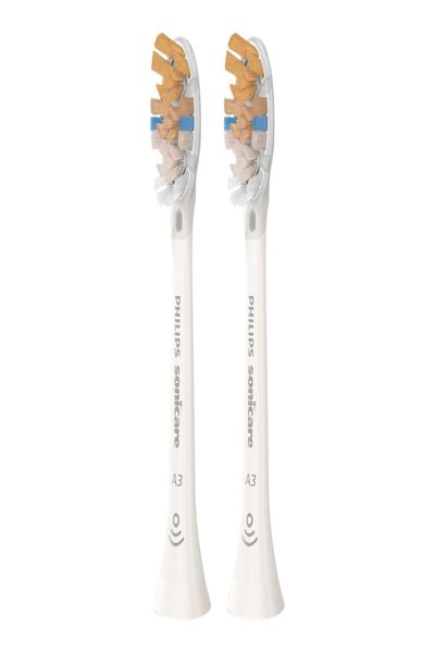 Philips A3 Premium All-in-One HX9092/10 2x White sonic toothbrush heads - 2 pc(s) - White - 3 month(s) - Soft - Rubber - Philips