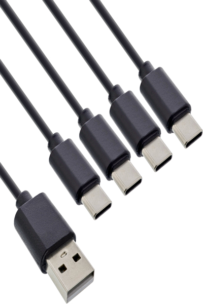 Câble de charge USB 4 en 1 en Y InLine 0,5 m