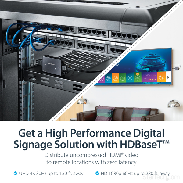 StarTech HDMI Extender over Cat5e / Cat6 - HDMI over Ethernet Extender 70.0m - extension for video/audio - up to 70 m (ST121HDBTE) - ST121HDBTE