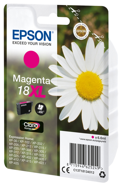 Encre Epson Daisy Singlepack Magenta 18XL Claria Home - Encre pigmentée - 6,6 ml - 450 pages - 1 pièce(s)