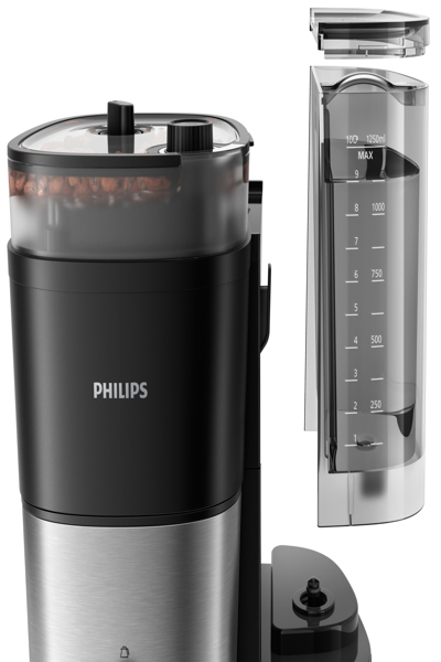 Philips HD7888/01 All-in-1 Brew Kaffeemaschine mit Mahlwerk Schwarz Metall