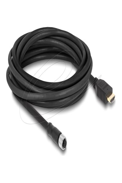 Delock M12 Cable A-coded Jack to HDMI Plug Black