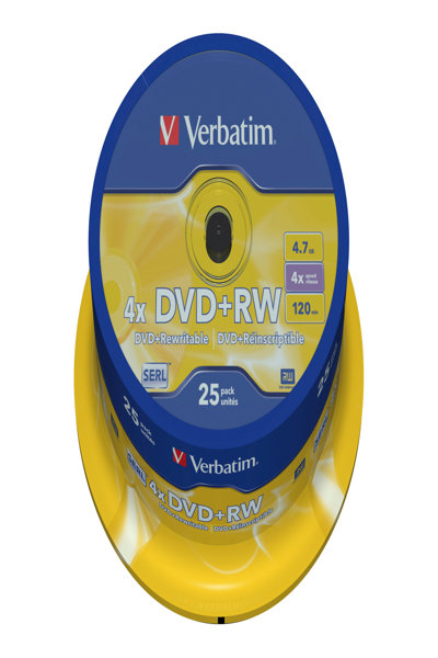 DVD+RW Verbatim 25 x - 4,7 Go 4x