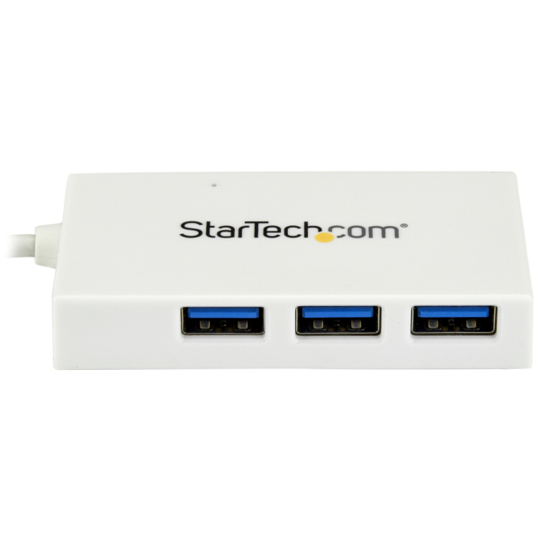StarTech 4 Port USB-C Hub - USB C and 3x USB-A - USB 3.0 Hub - White - 4 Port USB Hub - USB Port Expander - USB Type C Hub - Hub - 4 Ports - HB30C3A1CFBW
