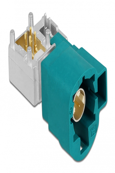 Delock 90358, HSD Z, mâle, 90°, or, bleu, laiton