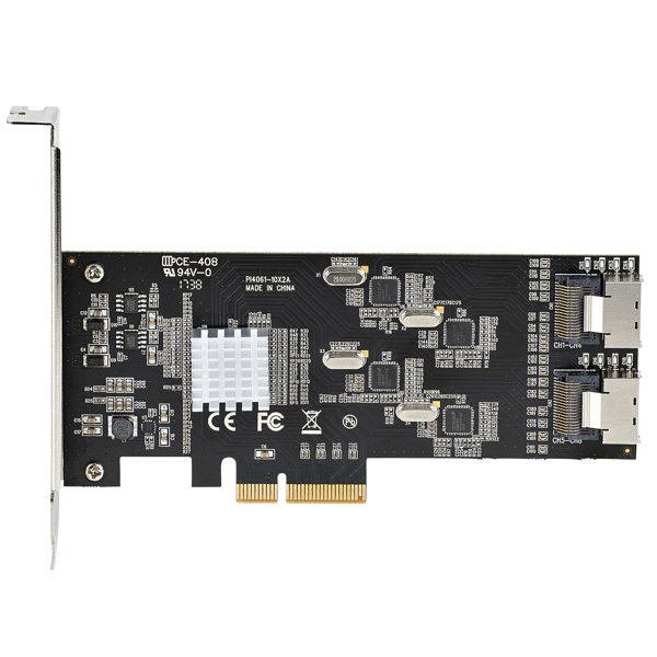 StarTech SATA PCIe Controller 8 Port - 6 Gbit/s PCI Express SATA adapter - SATA PCIe interface card - PCI-e x4 Gen 2 to SATA III - SATA HDD/SSD (8P6G PCIE SATA CARD) - 8P6G-PCIE-SATA-CARD