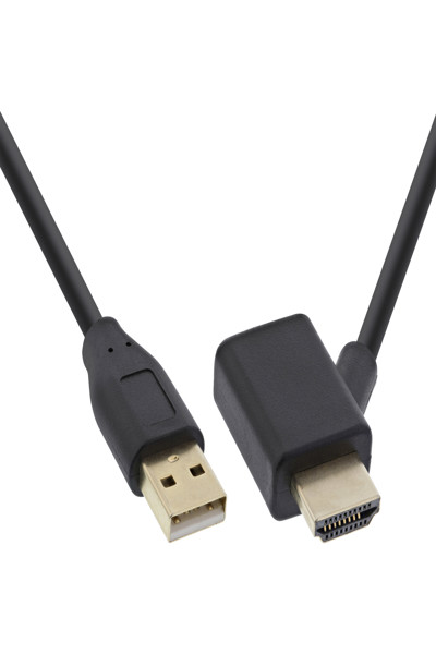 Adaptateur HDMI en ligne M/F avec injecteur d'alimentation USB-A 0,5 m
