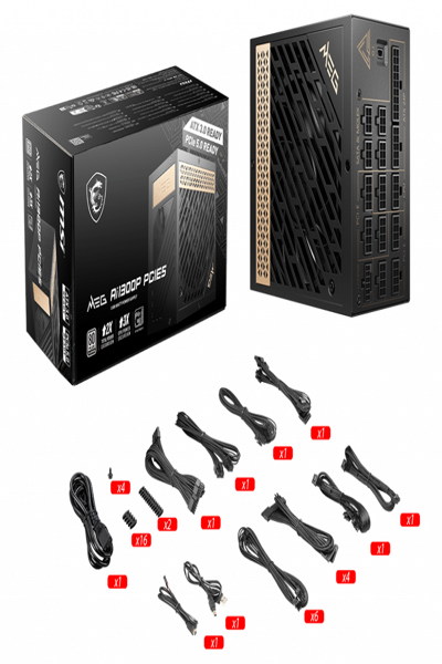 MSI MEG AI1300P PCIE5 - 1300 W - 100 - 240 V - 50 - 60 Hz - 10 A - 5 A - Active