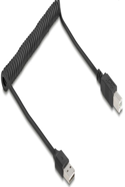 Câble spiralé Delock EASY-USB 2.0 Type-A mâle vers USB Type-B - Câble - Numérique