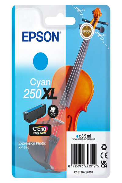 Epson 250 XL Cyan Printer Cartridge C13T16P24010 - Original - Ink Cartridge