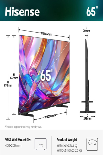 Hisense 20018168 Smart LED TV 65" QLED 65QS7 LED-TV 4K Multituner BT