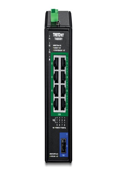 TRENDnet Industrial 2.5G DIN-Rail PoE++ Switch w SFP+ - Switch - 0.1 Gbps - TI-BG5091B
