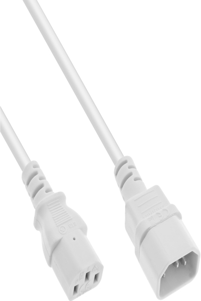 Rallonge de câble d'alimentation InLine - C13 / C14 - blanc - 0,75 m