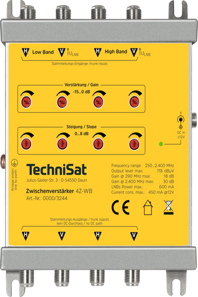 TechniSat 4Z-WB - DC - 12 W - 230 V - 50 Hz - -25 - 50 Ã‚Â°C - 10 - 75%