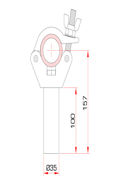 Guil ABZ-36 - Clamp coupling with a cylindrical 10 cm plug-in pin made of solid - ABZ-36