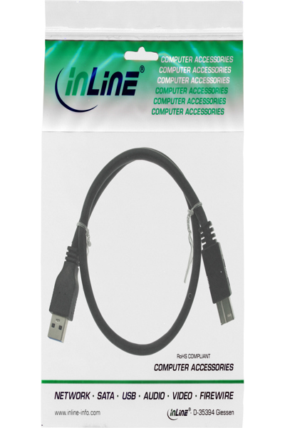Câble USB 3.2 Gen.1 InLine Type A mâle / Type B mâle - noir - 2 m