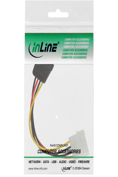 Câble d'alimentation SATA en ligne 1x 5,25" vers SATA 0,30 m