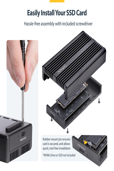 STARTECH USB4 M.2 NVME ENCLOSURE SSD - 1USB4-NVME-ENCLOSURE