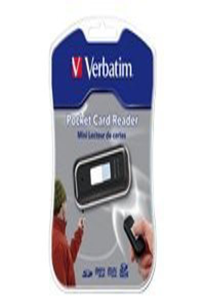 Verbatim Pocket Card Reader - Card reader (MMC, SD, miniSD, RS-MMC, microSD, MMCmicro, SDHC) - 47128