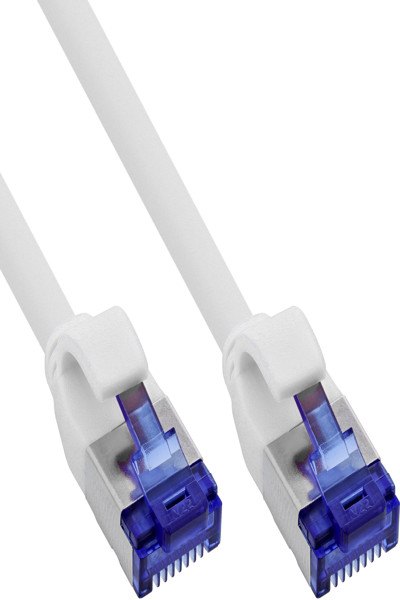 Câble patch fin InLine - Cat.6A - S/FTP - TPE (LSZH) flexible - PoE - blanc - 20 m