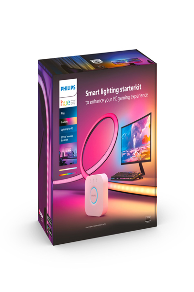 Philips Hue Play Gradient Lightstrip for PC, Smart strip light, Bluetooth/Zigbee, Black, White, LED, Silicone, Non-changeable bulb(s) - 929003498602