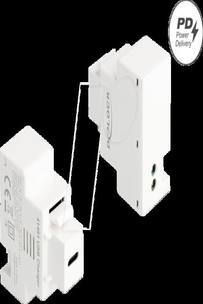 Delock Keystone Module with USB Type-C Charging Port PD 20 W white - Cable