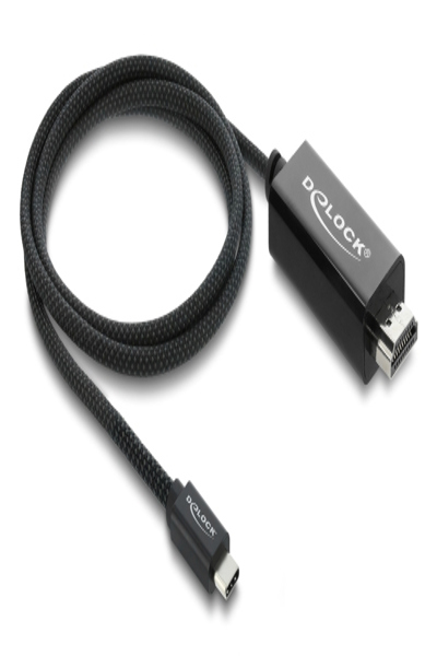 Delock Coaxial to HDMI Cable with Braided Sheath USB Type-C 4K 60 Hz - Cable - Digital - 81703