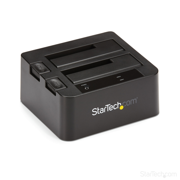 StarTech.com USB 3,1 Gen 2 (10Gbps) Dual-Bay Dock for 2.5"/3.5" SATA Drives - Speicher-Controller mit Datenanzeige, Netzanzeige - 6,4 cm, 8,9 cm (2.5", 3.5") - USB 3,1 (Gen 2) - Schwarz (SDOCK2U313) - SDOCK2U313