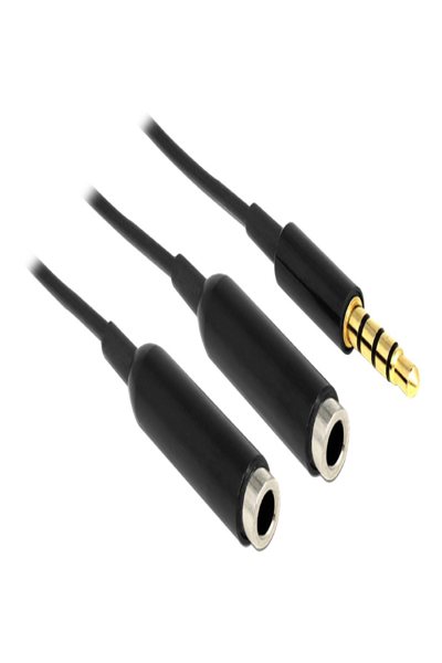 Delock Audio splitter - 4-pole mini jack female to 4-pole mini jack male - 65575