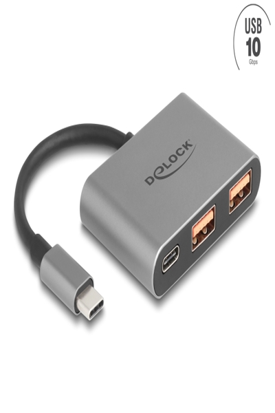 Delock USB Hub 10 Gbps mit Type-C zu 1 x+ 2 - 64337