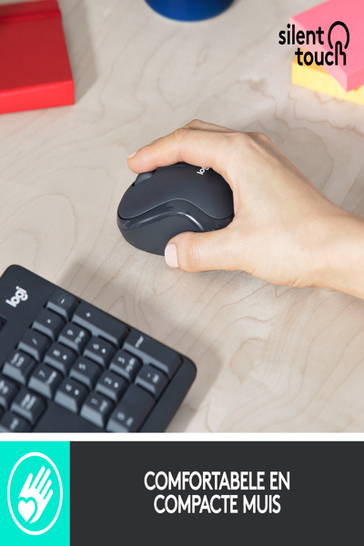 Logitech MK295 Silent Wireless Combo - Full-size (100%) - Wireless - RF Wireless - AZERTY - Graphite - Mouse included - 920-009803