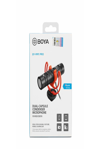 BOYA BY-MM1 Pro, Digital camera microphone, 45 - 18000 Hz, 80 dB, Wired, 3.5 mm (1/8"), Black - BY-MM1 PRO