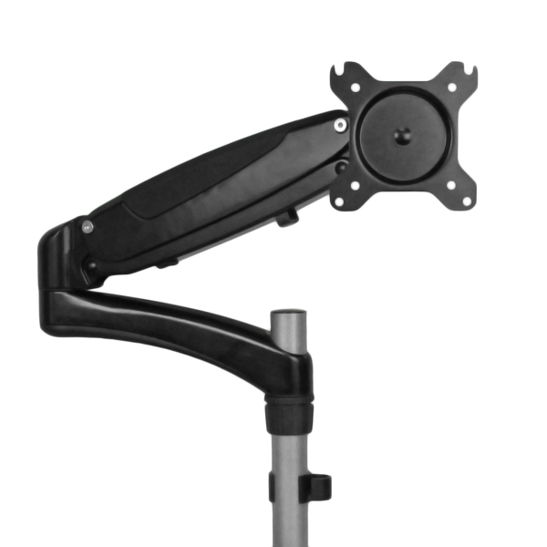StarTech Single Monitor Arm - Laptop Stand - One-Touch Height Adjustment - Adjustable Arm (Mounting for Pole, Rubber Pad, Laptop Tray, Spring Arm, Swivel Arm, 4 Spacers, Clip for Cable Management, Screws, Key) for LCD Display/Notebook - Alum - ARMUNONB