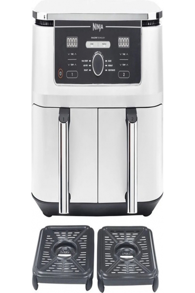 SharkNinja Ninja AF400EU, Hot air fryer, 9.5 L, Double, White, Rotary, Touch, Stand-alone - AF400EUWH