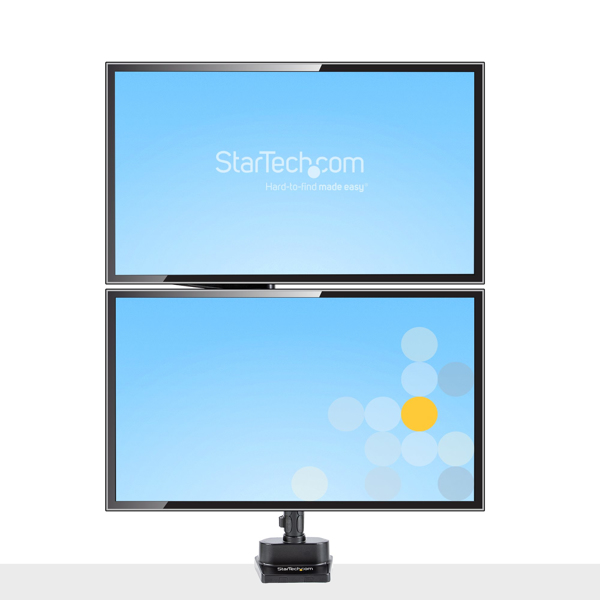 Dual monitor holder for table mounting - Flexible monitor arm for 2x VESA monitors up to 81.28cm 32inch - height adjustable - ARMDUALPIVOT