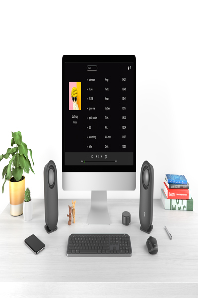Logitech Z407 Bluetooth computer speakers with subwoofer - 2.1 channels - 40 W - PC/Laptop - Graphite - 80 W - Wireless - 980-001349