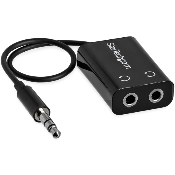 StarTech.com Black Slim Mini Jack Headphone Splitter Cable Adapter - 3.5mm Audio Mini Stereo Y Splitter - 3.5mm Male to 2x 3.5mm Female (MUY1MFFADP) - Kopfhörer-Splitter - 15.23 cm - MUY1MFFADP