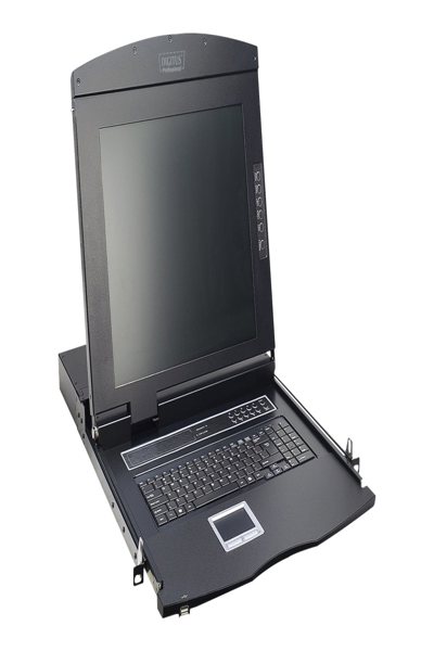 DIGITUS "Modulare Konsole mit 17" TFT (43,2cm)," 1-Port KVM & Touchpad, ES Tastatur, RAL 9005 schwarz ( DS-72210-1ES )