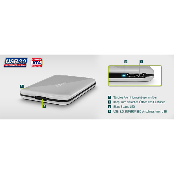 ALU-25U3 External 2.5 inch SATA/SSD hard disk enclosure - 1496
