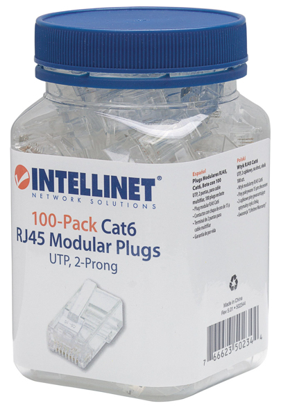 Intellinet RJ45 modulære plugger, Cat6, UTP - 502344