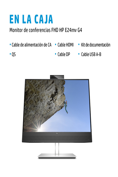 HP E24MV G4 Conferencing Monitor: 24-inch (60.5 cm) conferencing monitor. - 169L0E9#ABU