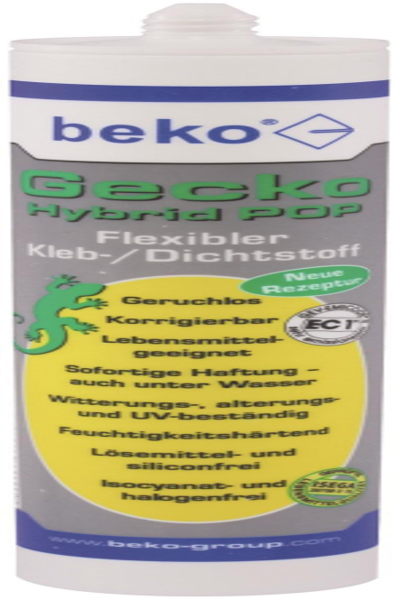 BEKO 2453101 - Gecko Colle/Etanchéité 310ml HybridPOP Blanc