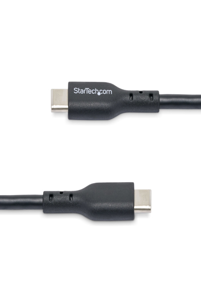 StarTech.com 2 m (6 fot) USB C-laddningskabel, USB-C-kabel, USB 2.0 Typ-C-laddkabel för bärbar dator, 60 W 3 A strömförsörjning, TPE-mantel, USB-C-dataöverföringskabel, M/M - USB2CC2MNC