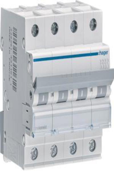 Hager Circuit breaker 4-pole C-50A 6kA MCN450
