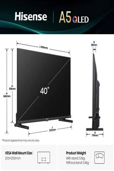 Hisense 40A5Q: FHD QLED Smart LED-TV - 40A5Q