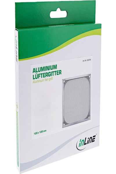 Grille de ventilateur en ligne avec filtre en aluminium 120 x 120 mm