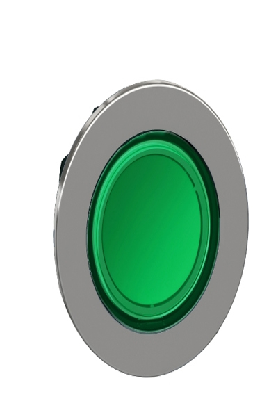 Schneider ZB4FW333, Bouton, Vert, Métal, 36,6 mm, 31 mm, 36,6 mm
